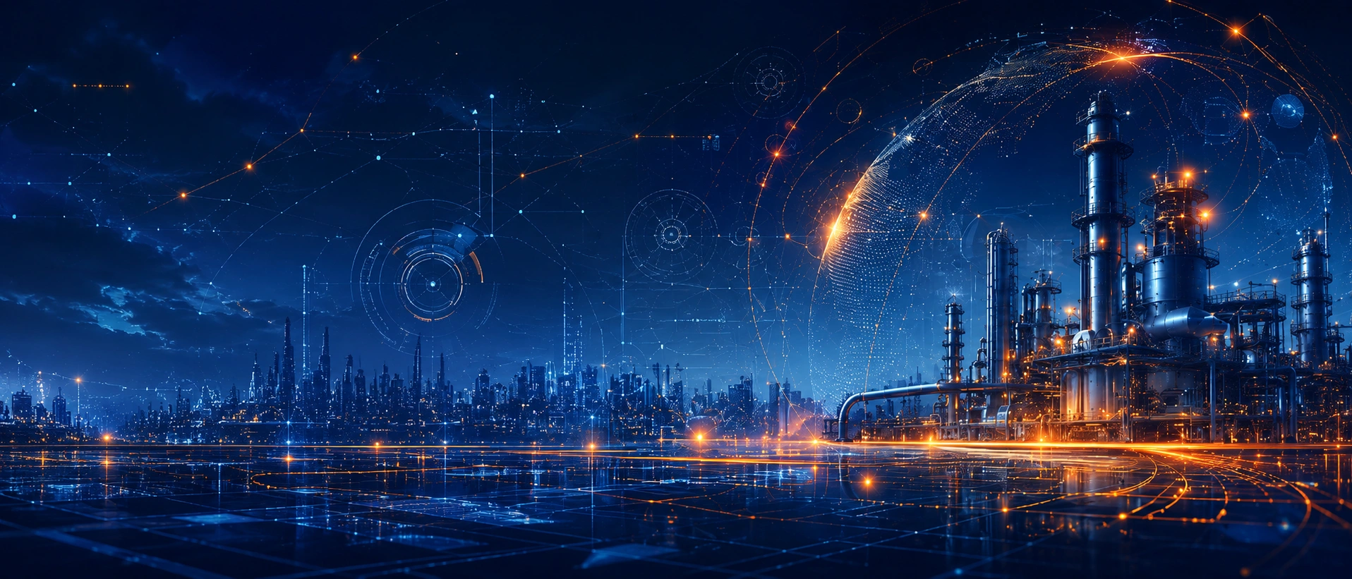 Industrial plant connected by digital technology